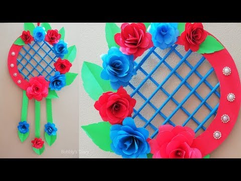 Paper Rose Wall Decor - Wall Hanging Craft Ideas - DIY Room Decor - Paper Craft New