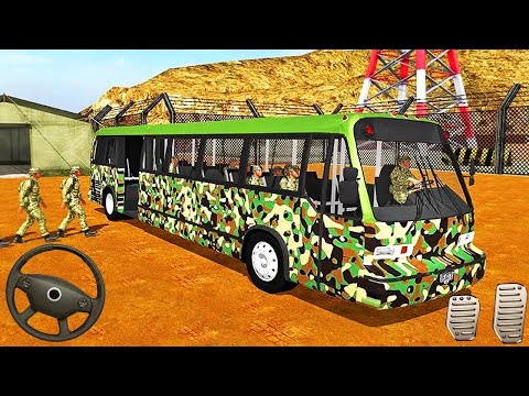 US Army Coach Bus Driver 2021 - Offroad Military Transporter Bus Simulator - Android Gameplay