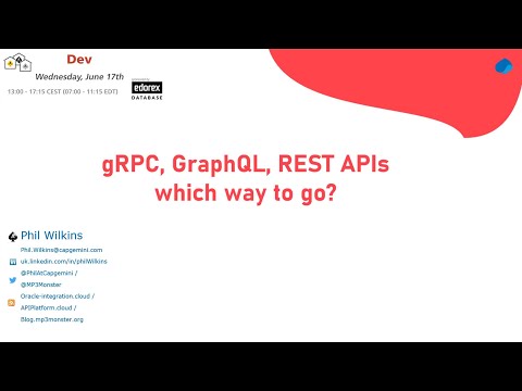 Phil Wilkins: "REST, GraphQL, gRPC what should I use to build my APIs?"