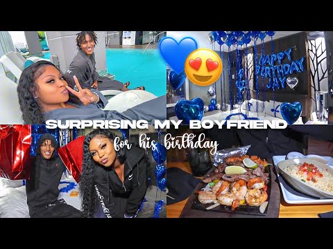 SURPRISING MY BF FOR HIS BIRTHDAY 😳😍| BDAY PREP, SPA, STAYCATION, + GIFT REVEAL 🥹