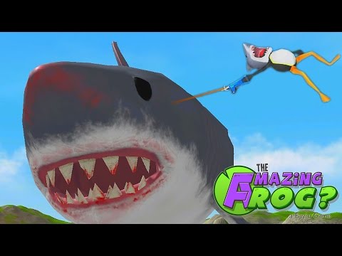 RIDING THE GIANT SHARK MEGALODON | The Amazing Frog Gameplay