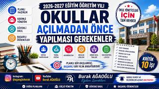 🚨 OKULLAR AÇILMADAN ÖNCE! OKUL YÖNETİCİLERİ İÇİN KAPSAMLI HAZIRLIK REH