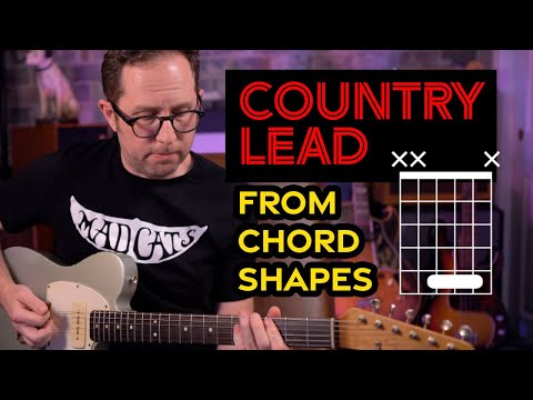 Country lead from chord shapes - Country lead guitar lesson with pedal steel licks - EP462