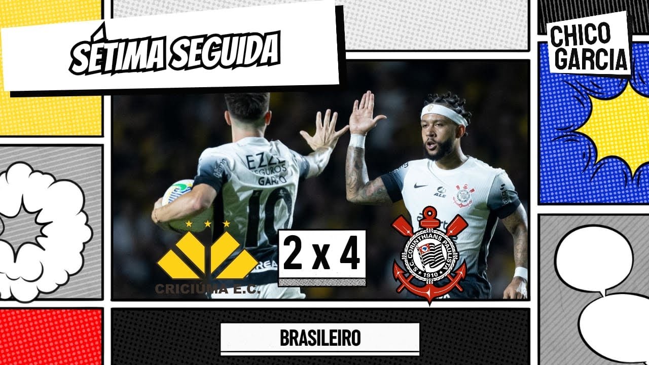 CRICIÚMA 2 X 4 CORINTHIANS: TIMÃO VIRA O JOGO,JOGA MUITO, ROMERO ENTRA BEM E YURI GOLEADOR