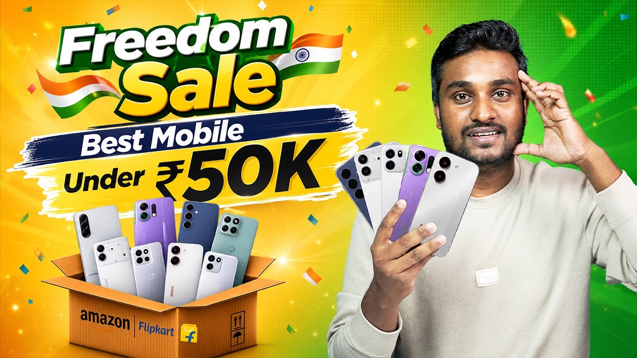 Flipkart & Amazon😃 Freedom Sale📱 Best Deals Under ₹50,000!