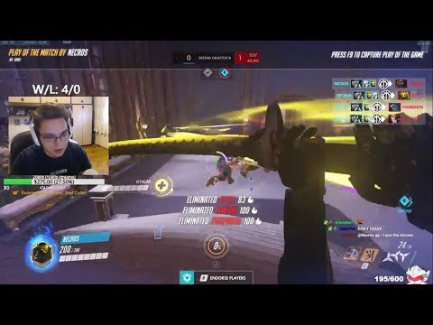 Overwatch Fastest Genji Necros Showing His Sick Gameplay Skills -POTG-
