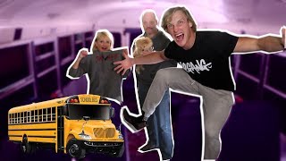 SCHOOL BUS 24 HR OVERNIGHT CHALLENGE! (w/ my divorced parents)