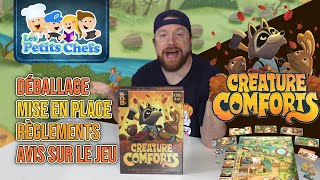 Jeu Creatures Comforts : Déballage, Mise en place, Règlements et Appréciation| Les Petits Chefs