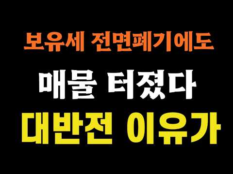 보유세 전면폐기에도 매물 터졌다, 대반전 이유가?
