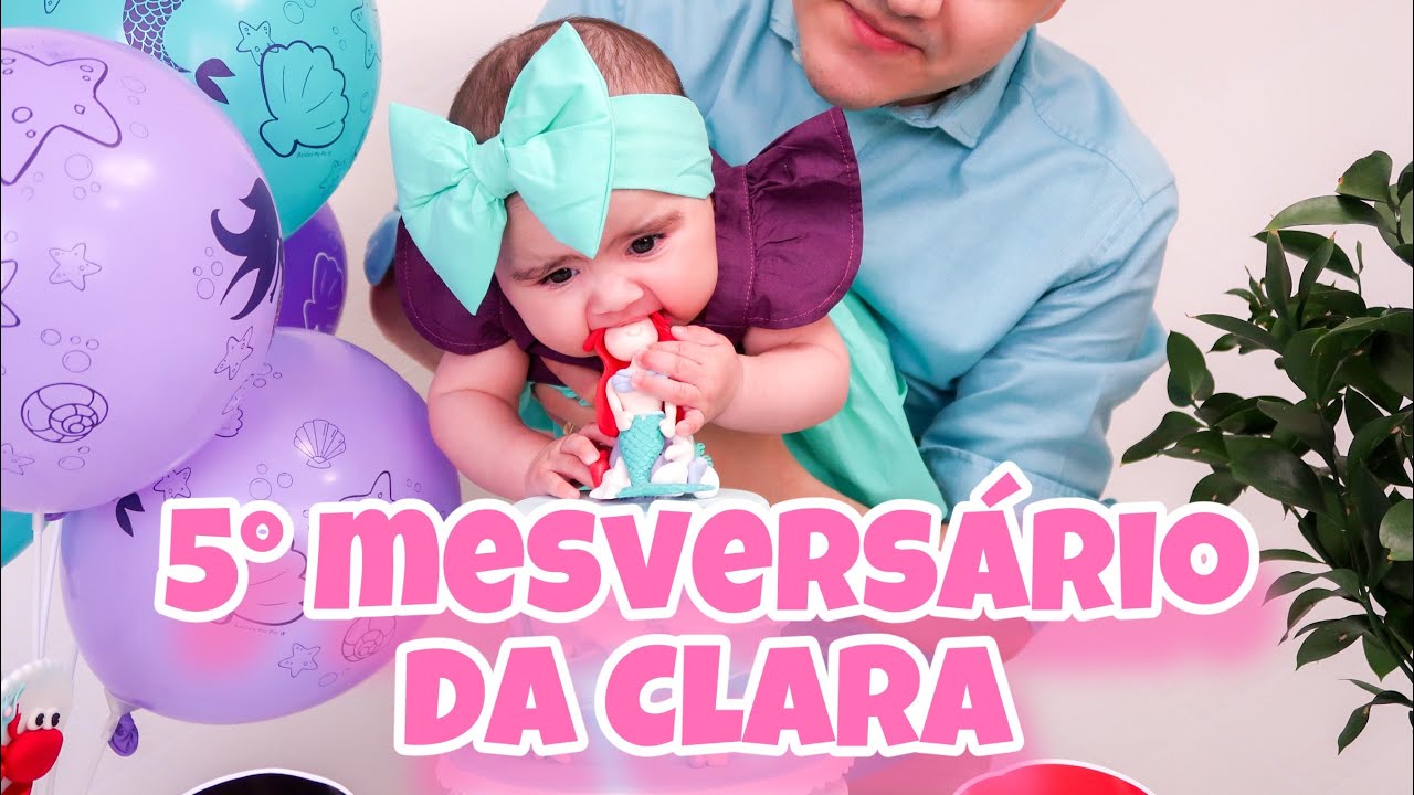 MESVERSÁRIO DE 5 MESES DA MINHA BEBÊ CLARA | ELA QUIS COMER E DESTRUIU O BOLO 😂 | Priscila Mello