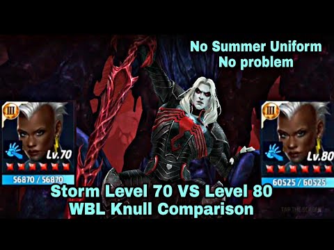 Storm Level 70 VS Level 80 WBL Knull Comparison - Marvel Future Fight