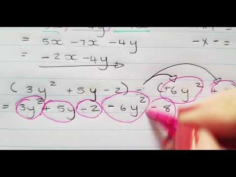Wiskunde Graad 8- Aftrekking van algebraïese uitdrukkings