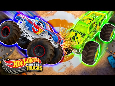 Capa de Dardos, Caos e Desafios no Camp Crush!  | Hot Wheels Monster Trucks
