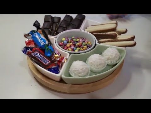 Filling platter with Raffaello, Snowy fingers, and other sweets 😋 | ASMR video