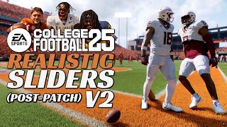 College Football 25 Dynasty Ready Sliders! INCREDIBLE Gameplay! Realistic Sliders v2 Release!