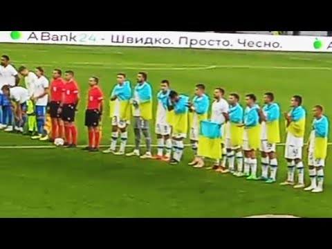 HYMN Ukrainy przed meczem Dynamo Kijów - Sturm Graz , Łódź el. Ligi Mistrzów | 03.08.2022
