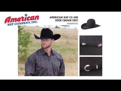 American Hat Co 40x Open Crown Felt Cowboy Hat