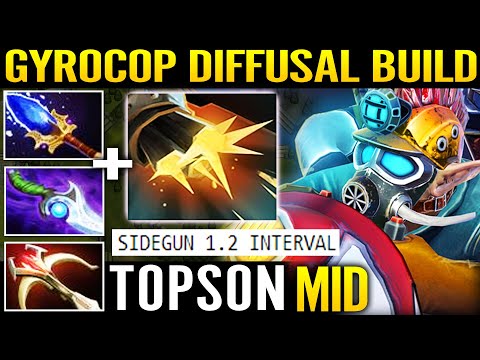 TOPSON [Gyrocopter] 200 IQ Diffusal Build - GOD MID Counter Medusa OG Party 7.29 Dota 2 Pro Guide