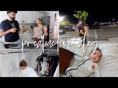 PRODUCTIVE VLOG: family shopping, closet organizing, clean with us + basement revamp begins! 🍂