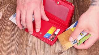 Чудовий гаманець для жінок середнього розміру з натуральної шкіри з тисненням під рептилію Canpellini 21818 червоний