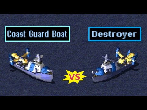 Coast Guard Boat vs Destroyer - Red Alert 2