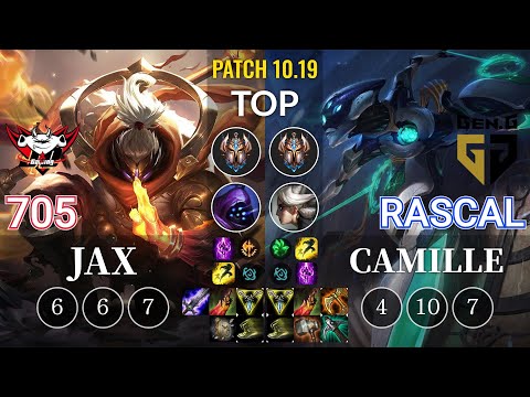 JDG 705 Jax vs GEN Rascal Camille Top - KR Patch 10.19