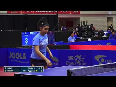 2016 NCTTA Nationals Coed Teams R16 - Neha Aggarwal (Columbia) vs Xuebo Li (Toronto)
