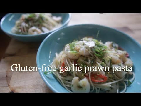 Gluten-free garlic prawn pasta