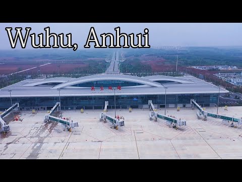 China aérea:Wuhu, Anhui Uma das 27 cidades na área central do Delta do Rio Yangtze