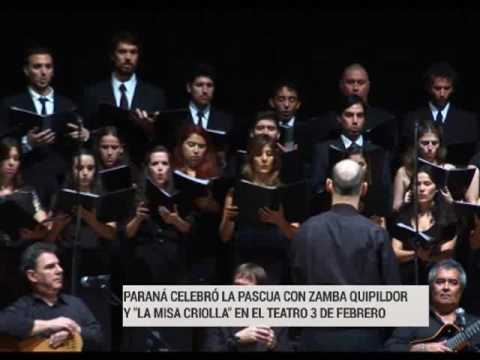 Zamba Quipildor interpretó la Misa Criolla en el Teatro 3 de febrero de Paraná