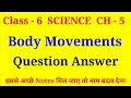 Body Movements Class 6 Question And Answer Class 6 Science Body Movements Question Answer