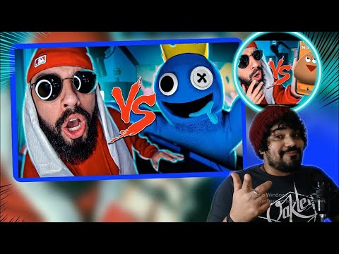 REACT 2 EM 1 COM (Azul Babão do Roblox (Rainbow Friends) Vs. Mussoumano (Pou Vs. Mussoumano
