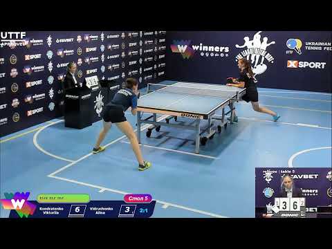 Kondratenko Viktoriia : Vidruchenko Alina .  League of Best Table Tennis 5 14:00 04.10.2020