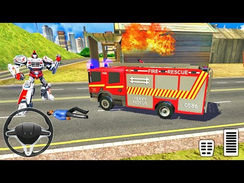 Emergency Firefighter Robot Transform Truck Rescue Simulator - Android Gameplay