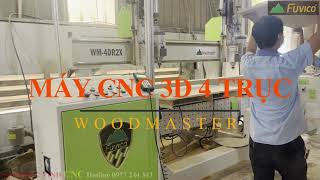 Máy CNC 3D 4 Trục cắt, bo, khoan mặt bàn trà ghép thanh xuất khẩu Woodmaster WM-4DR2X.