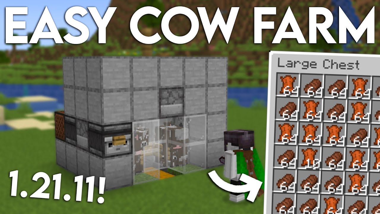 NEW UPDATED Minecraft Java 1.21.11 COW FARM TUTORIAL