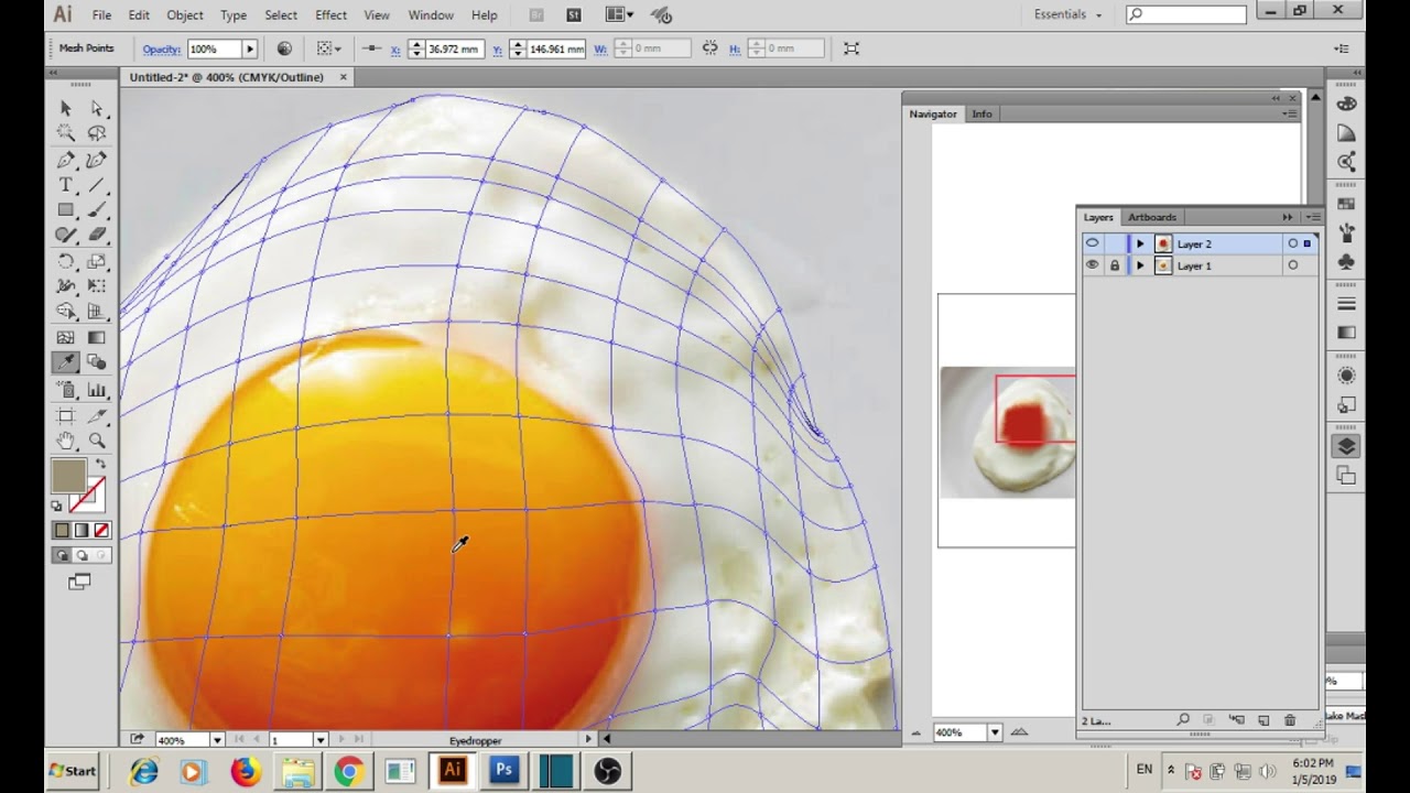 How to draw a vector fried egg in Adobe illustrator Tutorial # 15
