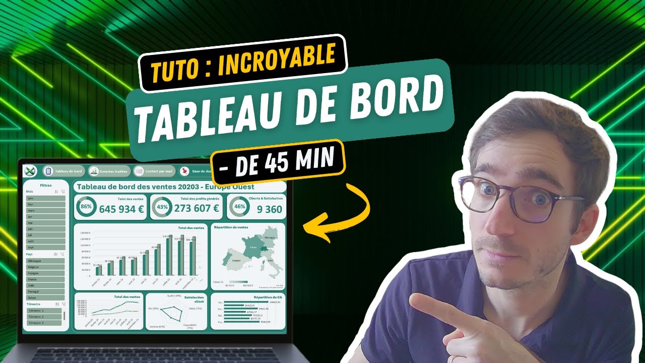 Créer un INCROYABLE tableau de bord Excel interactif en moins de 45 minutes (TUTO COMPLET)