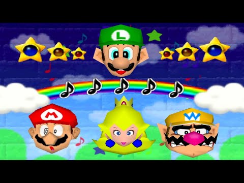 Mario Party 2 Minigames - Luigi vs Mario vs Peach vs Wario