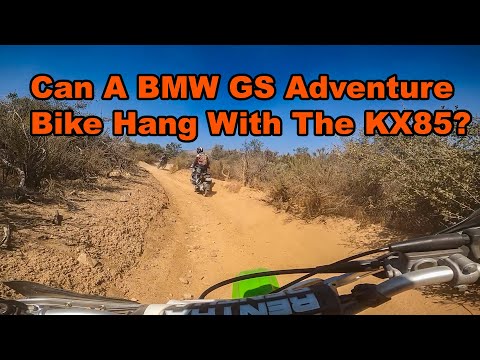 KX85 Chasing Big BMW GS Adventure Bike Off Road - KDX220 + KX85