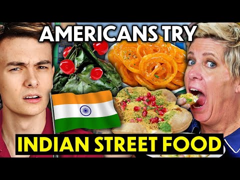 Americans Try Indian Street Food For The First Time! (Pav Bhaji, Dahi Puri, Jalebi)