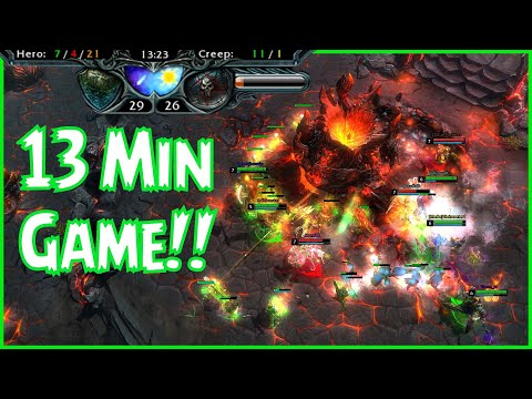 HoN 5 man pushing mid strategy | How to Win a game under min 13?