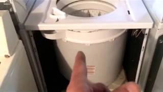 Frigidaire kenmore stacked laundry center combo washer transmission tear down repair removal