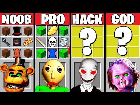 Minecraft Battle: HORROR GAME CRAFTING CHALLENGE - NOOB vs PRO vs HACKER vs GOD Minecraft Animation