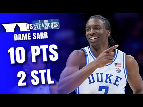 Dame Sarr Duke Highlights vs Indiana State
