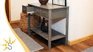 Sunnydaze Classic Entryway Console Table with Drawers - Thunder Gray - DTA-287