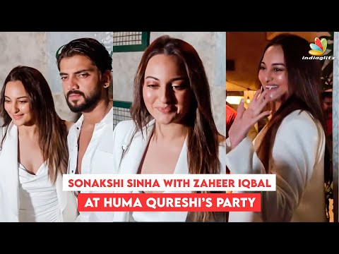 Sonakshi Sinha and Zaheer Iqbal Arrive Together At Huma Qureshi's birthday party #sonakshisinha