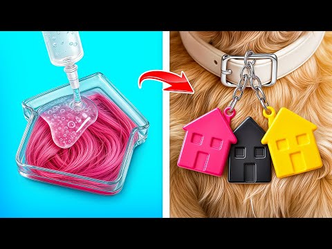 One Colored Dog House Challenge! Pink vs Black vs Purple
