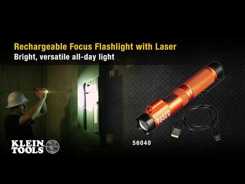 Rechargeable Focus Flashlight with Laser