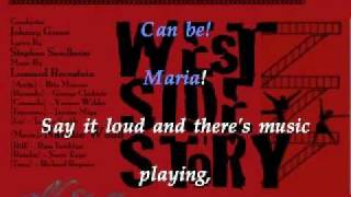 MARIA The West Side Story by Leonard Bernstein, &quot;Tony&quot; Richard Beymer + Lyrics